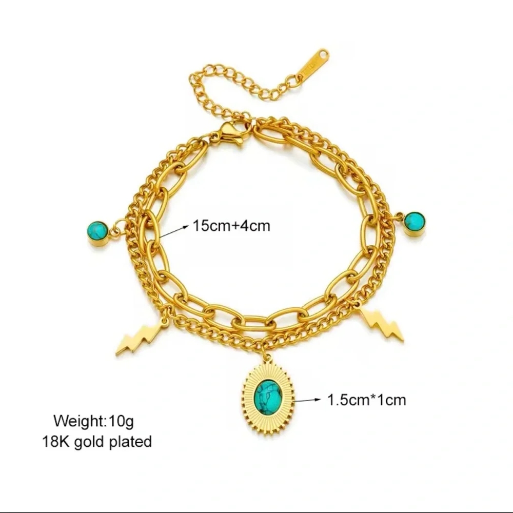 18k gold plated stainless steel bracelet - Picture 2 of 4